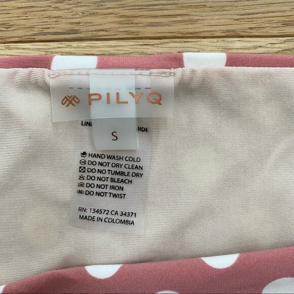 PQ Swim High Waist Pink Polka Dot Retro Bikini Bottom Small - Picture 4 of 5